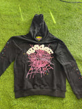 Sp5der Black Rhinestone Pullover Hoodie
